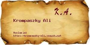 Krompaszky Ali névjegykártya